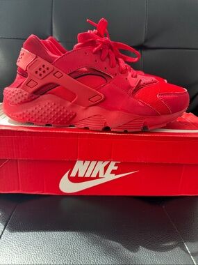 Nike Red Huarache-Style Athletic Sneakers
